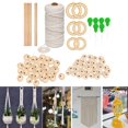 thumbnail image 4 of yuksok 3mm Macrame Cord Natural Macrame Rope Macrame Wall Hanging Kit with Wood Beads, 117 Pieces, 4 of 9