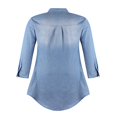 thumbnail image 4 of Blouse à Manches Longues pour Femmes Robe Chemise en Denim Boutonnée Décontractée Ample avec Poches, 4 of 6