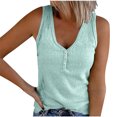 thumbnail image 1 of AherBiu Ribbed Tank Tops for Women 2024 Summer Knitted Slim Fitted Camis Stretchy Comfy Button V Neck Tops, 1 of 5