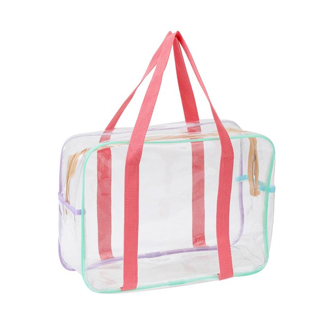 Sac à Main Transparent en PVC pour Plage d'Été, Voyage, Gelée, Imperméable, Grand Sac de Lavage (L)
