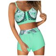 thumbnail image 1 of Huesdet Womens Bikini Sets Triangle Sexy Swimsuit Color Block String Two Piece Bathing Suit(Green,S), 1 of 6
