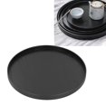 thumbnail image 4 of Round Serving Tray, Black Service Plate Wood Tea Tray  For Home For Kitchen 27cm, 4 of 8