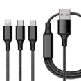 thumbnail image 1 of Amdohai High-quality Nylon Braided Data Cable 3 in 1 Fast Charging Cable Compatible with iOS Android Phone (NOT Support Data Transmission), 1 of 7