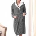 thumbnail image 2 of Timegard Women's Sleepwear Hooded Robe Comfy Soft Plush Bathrobe Fall Winter Warm Nightgowns with Pockets, 2 of 3