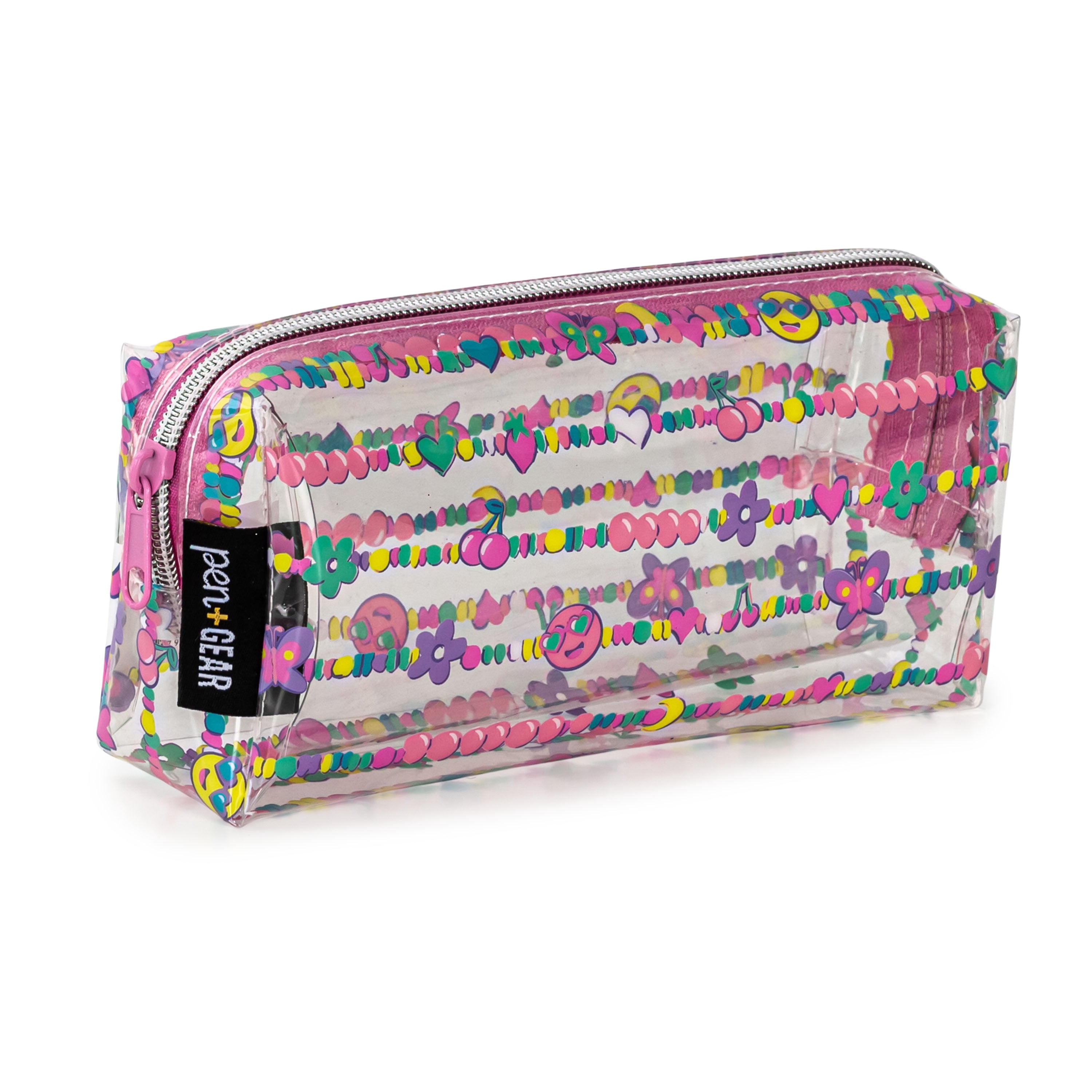 Pen+Gear Transparent Grand Étui à Crayons, Trousse à Crayons pour Enfants, Fournitures Scolaires pour la Rentrée
