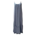 thumbnail image 4 of Gspmoly Robes pour Femmes, Robe Maxi d'Été pour Femmes Décontractée Bohème Sans Manches à Bretelles Spaghetti Smockée à Volants Longue de Plage pour le Soleil Robes Formelles pour Femmes Offres du Jour, 4 of 4