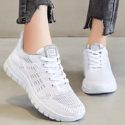 Commforr Comfy Shoes, Shoes for Women Sneakers, Women's Athletic Shoes, Women's Walking Shoes, Non Slip Walking Sneakers Running Shoes for Women, Women Orthopedic Sneakers, White, 7