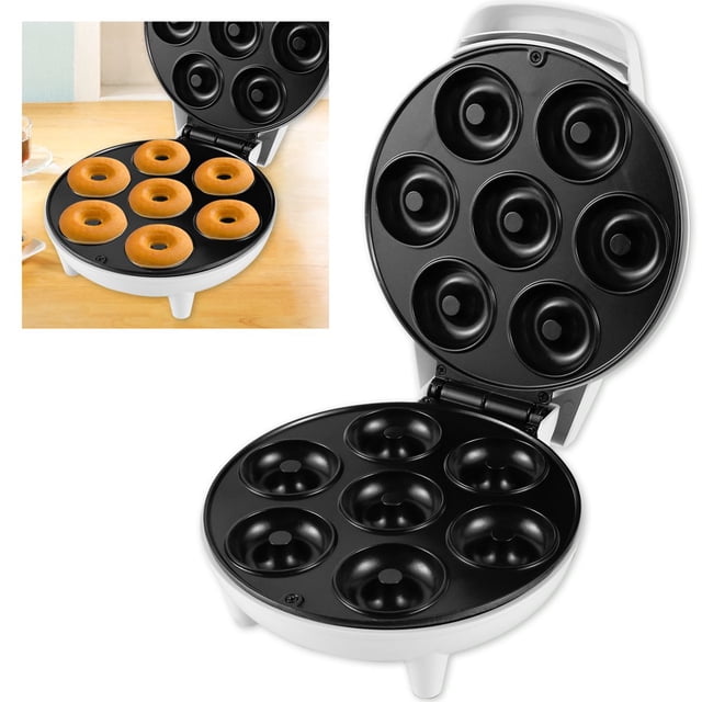 CHUANK Mini Doughnut Maker 1200W Non-Stick Donut Maker Machine 7 Holes Round Electric Donut Maker with Anti Slip Feet Minimalist Portable Easy Release for Breakfast Kitchen Home Travel 7.