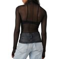 thumbnail image 3 of RXIRUCGD Mode Femmes Blouse à Manches Longues Confortable Respirante Col Roulé, Noir, Taille : S, 3 of 5
