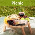 thumbnail image 4 of Table à Vin Portable, Table à Vin Pliante pour Pique-Nique en Plein Air, Camping, Plage, 4 of 5