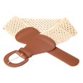 thumbnail image 1 of Ceinture Femme Grand Élastique Extensible Rétro Ceinture Dame Anneau d'Été 3 Pouces de Large - Brun, 1 of 7