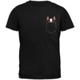 thumbnail image 1 of Boston Terrier Pocket Pet Black Adult T-Shirt, 1 of 1