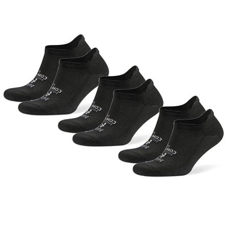 Balega Chaussettes de Course Athlétiques Invisibles à Confort Caché pour Hommes et Femmes (Lot de 3), Noir, Grand