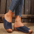 thumbnail image 3 of Womens Wedge Orthopedic Sandals 2025 Comfortable Leather Arch Support Orthotic Platform Walking Dress Slip on, 3 of 6