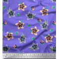 thumbnail image 1 of Soimoi Purple Rayon Fabric Leaves & Flower Floral Printed Fabric 1 Yard 56 Inch Wide, 1 of 3