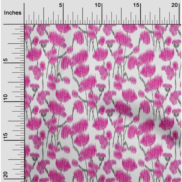 oneOone Viscose Jersey Fabric Floral Ikat Print Fabric BTY 60 Inch Wide