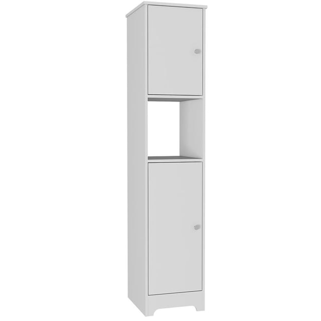 TUHOME Ibis Linen Cabinet Engineered Wood Storage Cabinets in White