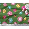 thumbnail image 2 of Soimoi Tissu Satin Modal Vert Imprimé Donuts par Yard 42 Pouces de Large, 2 of 5