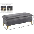 thumbnail image 5 of Meridian Furniture Naomi Gray Velvet Ottoman, 5 of 5