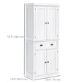 thumbnail image 3 of HOMCOM Kitchen Pantry Storage Cabinet, Tall Pantry with Drawer White, 3 of 10