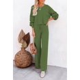 thumbnail image 2 of ORUYROP Ensemble de Pull 2 Pcs pour Femmes Haut Court à Manches Longues et Pantalon Large, 2 of 5