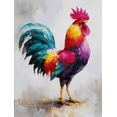 thumbnail image 1 of Colorful Rooster Oil Painting Canvas Wall Art 15.75x11.81 Inches, 1 of 8