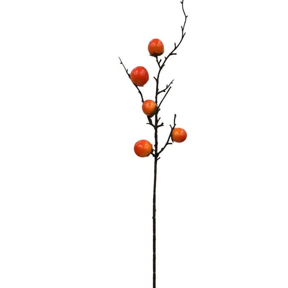Nvzi Artificial Fruits Pack, Fake Fruit Set Foam Fruit for Decor, Decorative Fruit for Home Party Vase Fillers Photography Props (Persimmon branch A,2pcs)