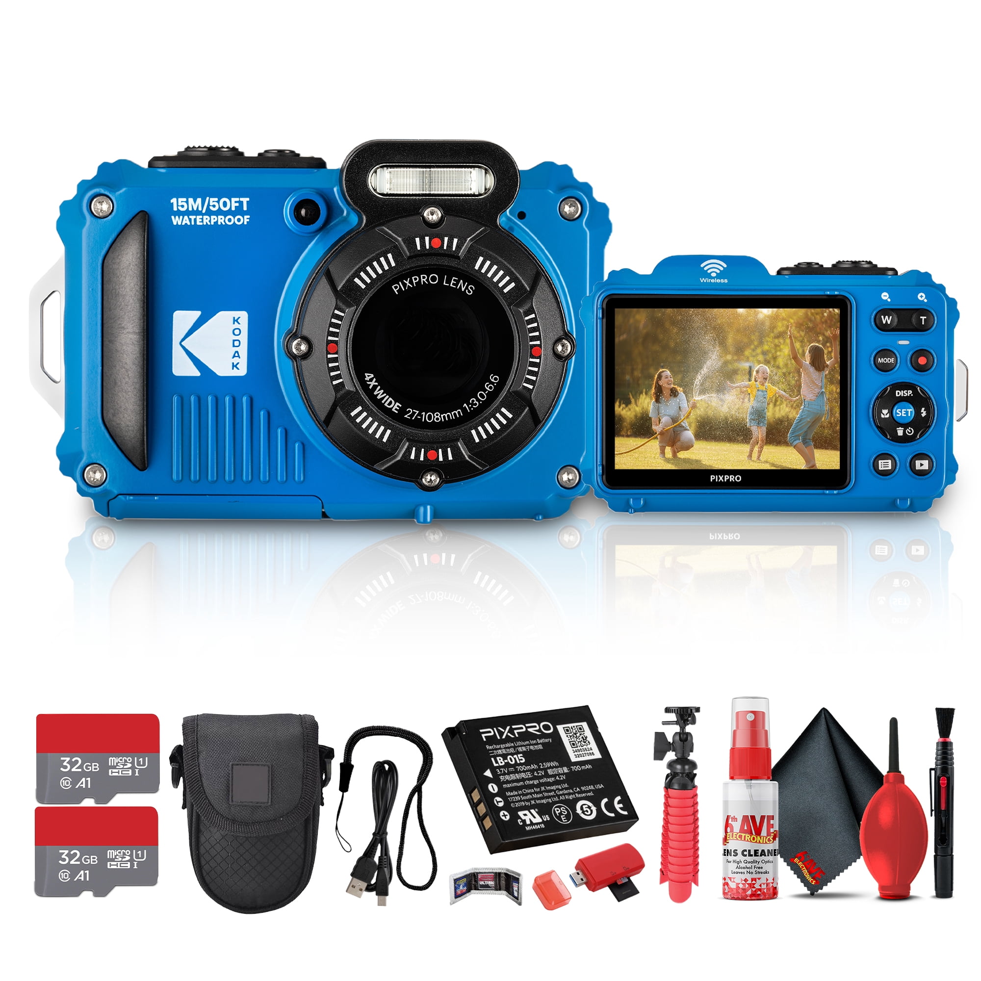 Kodak PIXPRO WPZ2 Digital Camera (Blue) | Waterproof, Shockproof