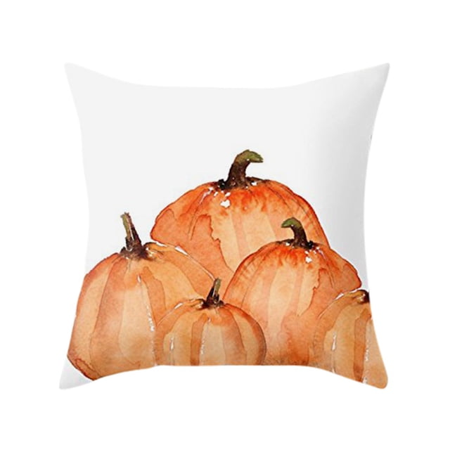 Fridja Housses de Coussin d'Halloween 18 x 18 Pouces Rétro Citrouille d'Halloween Graphique Housse de Coussin Décorative Colorée Rustique d'Halloween pour Décoration de Maison, Canapé, Sofa pour les Fêtes