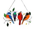 thumbnail image 1 of Suncatcher Window Hangings Multicolor Birds on a Wire Birds Stained Window Hangings Birds Pendant Ornaments for Windows Doors Garden Home Spring Decorations, 1 of 8