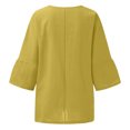 thumbnail image 4 of Hauts d'Été pour Femmes 2023 Mode Femmes Été Imprimé Trois Quarts Manches Courtes Col Rond Régulier T-Shirt Bohème Grande Taille pour Femmes, 4 of 4