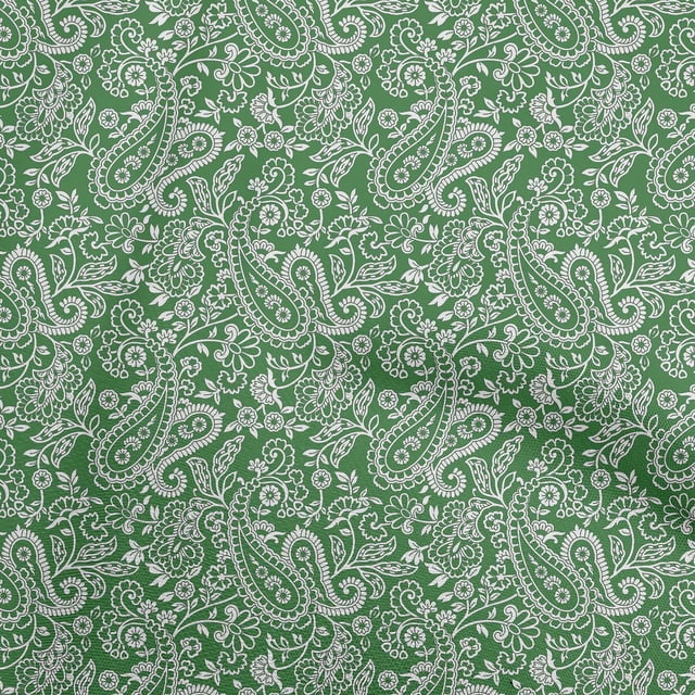oneOone Cotton Cambric Forest Green Fabric Block Craft Projects Decor Fabric Printed By The Yard 42 Inch Wide