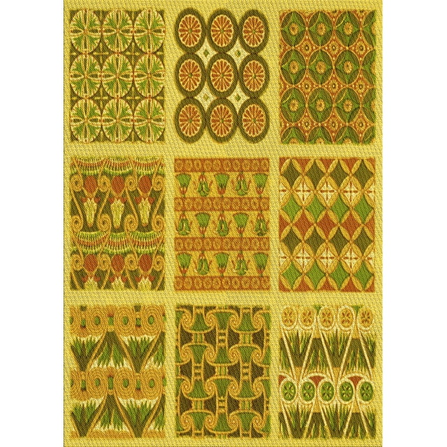 Ahgly Company Tapis d'Aire Rectangulaire Transitionnel Brun Biscuit Foncé pour Intérieur, Lavable à la Machine, 5 Pieds x 7 Pieds