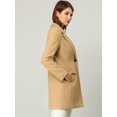 thumbnail image 4 of INSPIRE CHIC Manteau Long Classique pour Femme à Revers Cranté, Manches Longues, 4 of 7