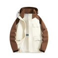 thumbnail image 2 of RXIRUCGD Manteau Veste Mode Ajustée à Capuche à Cordon avec Coutures pour Homme, Blanc, Taille : 3TG, 2 of 4