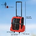 thumbnail image 3 of PawHut Sac de Transport pour Animaux, Boîte à Bagages pour Chat et Chien, Caisse à Roulettes avec Support Amovible, Rouge, 3 of 10