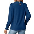 thumbnail image 4 of Mrat Robe T-Shirt à Col Rond Profond pour Femmes, Blouse d'Été Décontractée pour Femmes, Hauts Tunique en Lin, Survêtements pour Femmes, Blouses Coupe Ample pour Femmes, Bleu TG, 4 of 4
