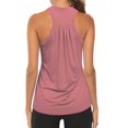 thumbnail image 2 of B91xZ Womens Tops Plus Size Loose Fit Racerback Sleeveless Flowy Yoga Athletic Running Shirts,Pink XL, 2 of 4