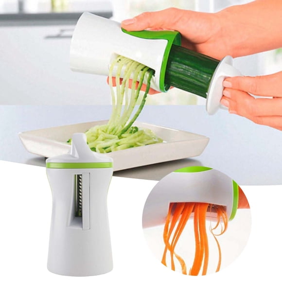 Stainless Steel Vegetable Slicer Functional Cutter For Carrot Cucumber With Funnel Design For Kitchen -Purpose Spiral Grater And