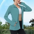 thumbnail image 2 of Long Sleeve Jackets for Women Quick Dry Athletic Stretch Blouses Rash Guard Slim Fit Shirts Tops Hiking Running Blouse Sun Protection Hoodie, 2 of 7