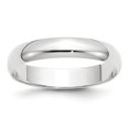 thumbnail image 1 of 14k Or Blanc Solide Poli Engravable Léger 4mm Ltw Demi-Rond Taille de Bande 6 Bague Bijoux Cadeaux pour les Femmes, 1 of 3
