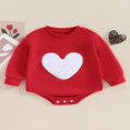 thumbnail image 2 of Valentine’s Day Romper with Heart Embroidery for Baby Girls - Long Sleeve, 2 of 9