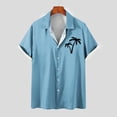 thumbnail image 1 of Mefallenssiah Mode Hommes Confortable Impression Manches Courtes Col Chemise Chemisier, 1 of 1