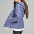 thumbnail image 4 of Cameland Women's Solid Color Lightweight Down Jacket Short Hooded Long Sleeved Versatile Jacket Long Sleeved Cotton Jacket, 4 of 7