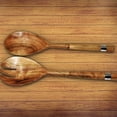 thumbnail image 3 of IH Casa Decor Natural Acacia Wood Avec Nickel 2 Pc Salad Server, 3 of 4