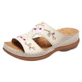 thumbnail image 1 of Orthopedic Slides Sandals for Women with Arch Support Comfortable Embroidered Flower Platform Wedge Sandals, 1 of 4