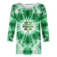 thumbnail image 2 of Mceream T-Shirt de la Saint-Patrick à Manches 3/4 pour Femme, Blouses à Col Rond, Décontracté, Vacances, Trèfle Irlandais, T-Shirts Graphiques, Tunique d'Été Amusante, Hauts de Festival, Grande Taille, Vert, M, 2 of 5