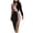 Pink, variant on Bodycon Club Dresses for Women Long Sleeve Color Block Dress with High Slit V Neck Evening Party Dress
