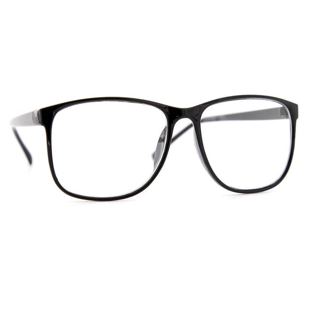 grinderPUNCH Clear Lens Nerdy Square Thin Plastic Frame Glasses