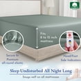 thumbnail image 3 of California Design Den Twin Fitted Sheet Only, Softest 400 Thread Count 100% Cotton Sateen, Deep Pocket, All-Around Elastic, Side Indicators - Sage Green, 3 of 7